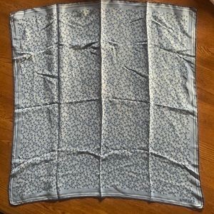 Jaeger, Vintage Baby Blues Floral Silk Scarf